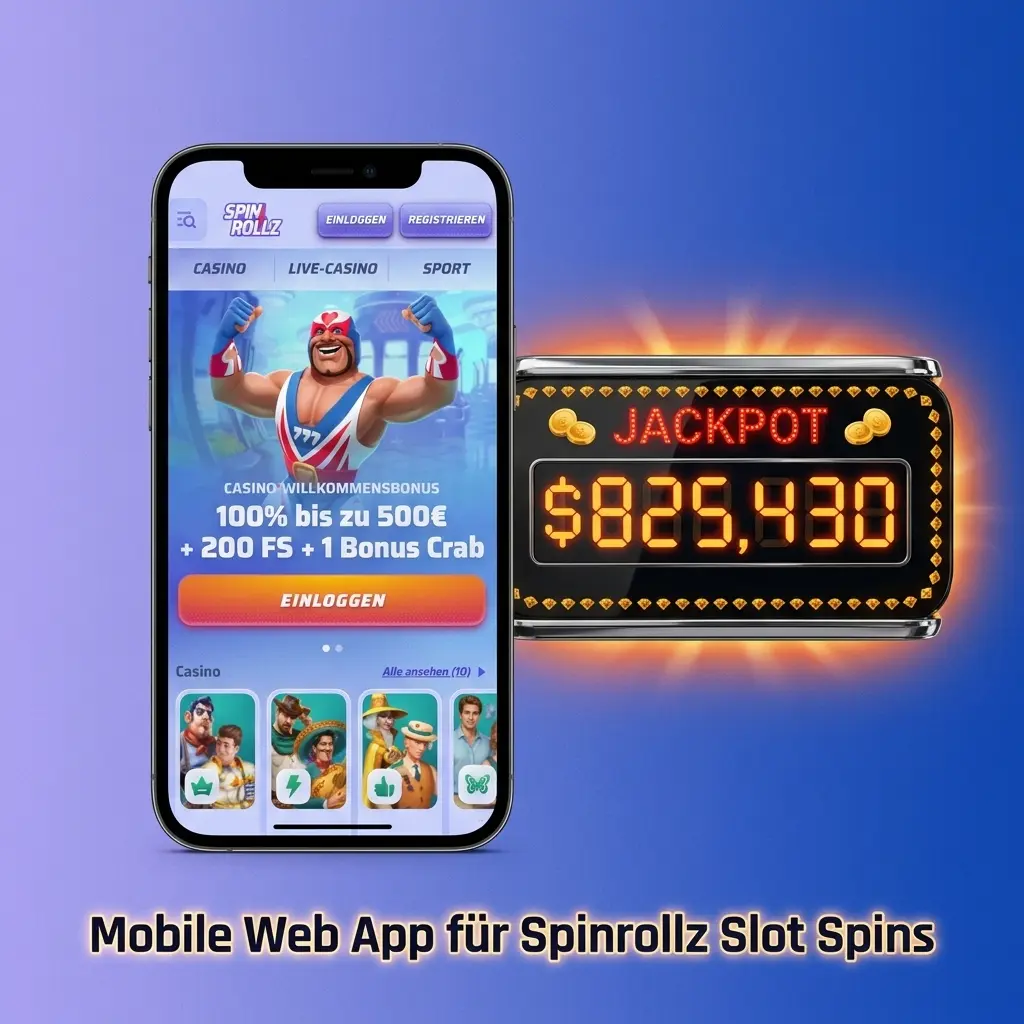 Spinrollz mobile Web App auf einem Smartphone
