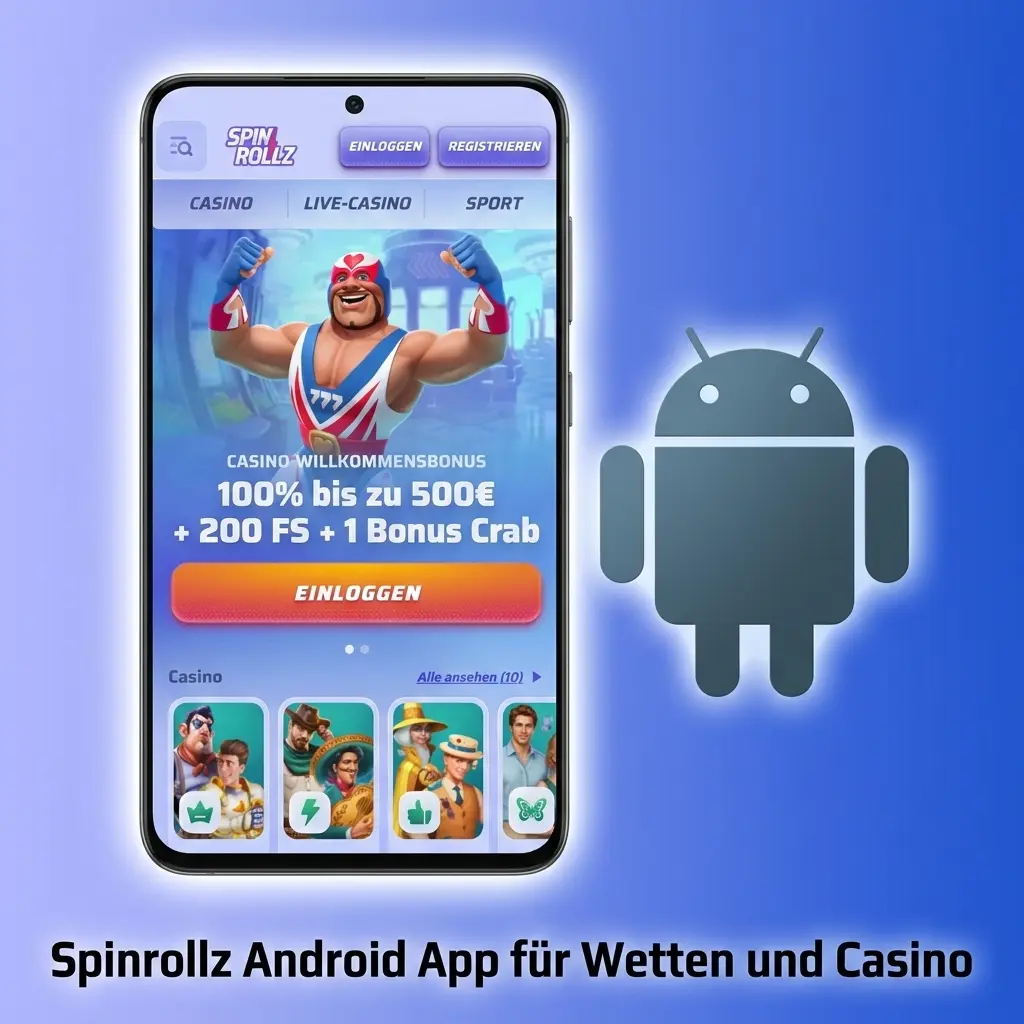 Spinrollz Android App auf einem Smartphone
