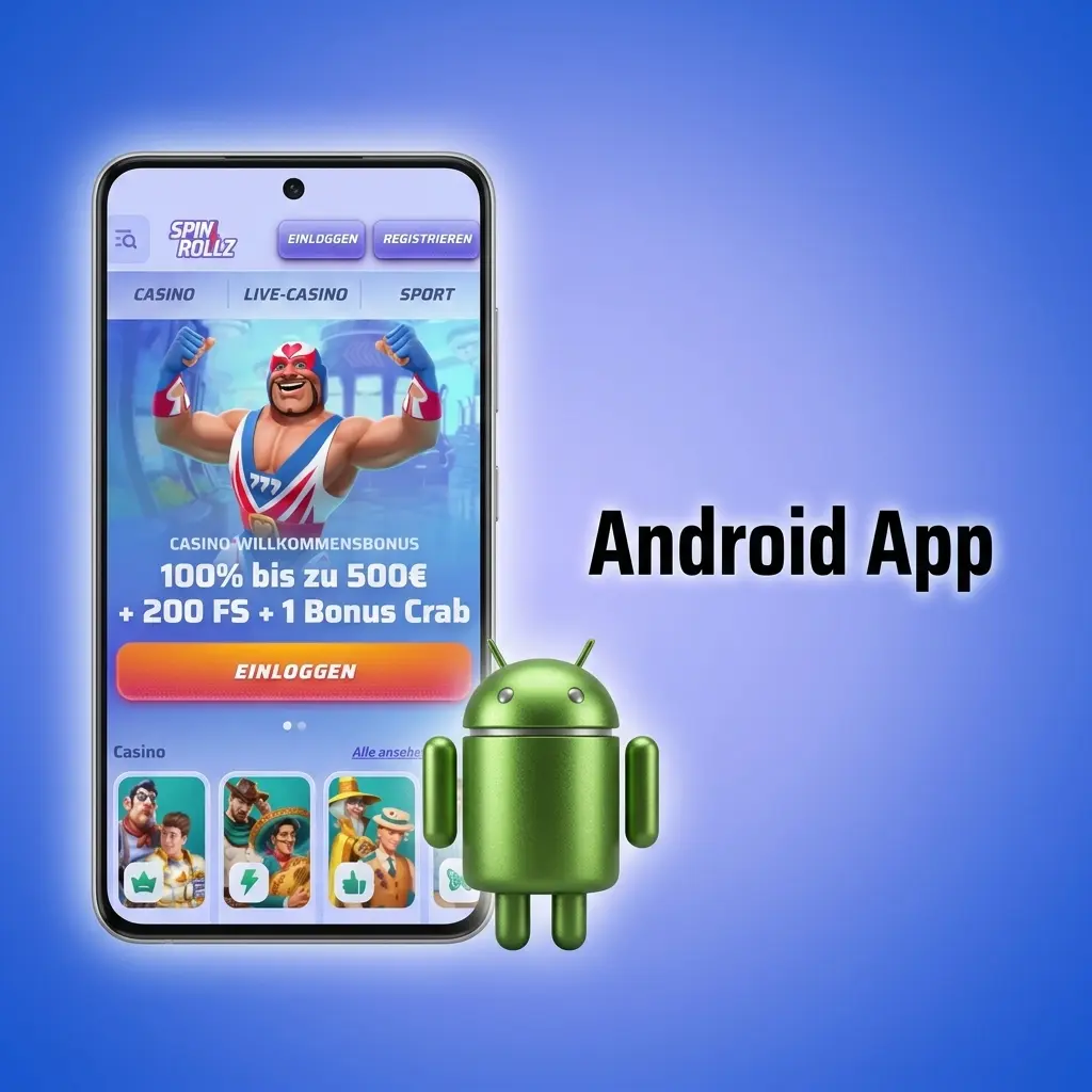 Spinrollz Android App Installation auf einem Smartphone