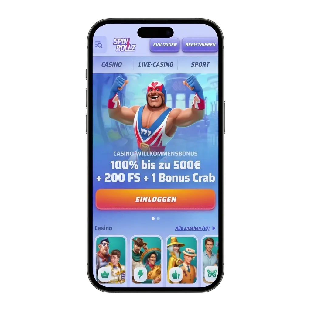 Casino App auf einem Smartphone