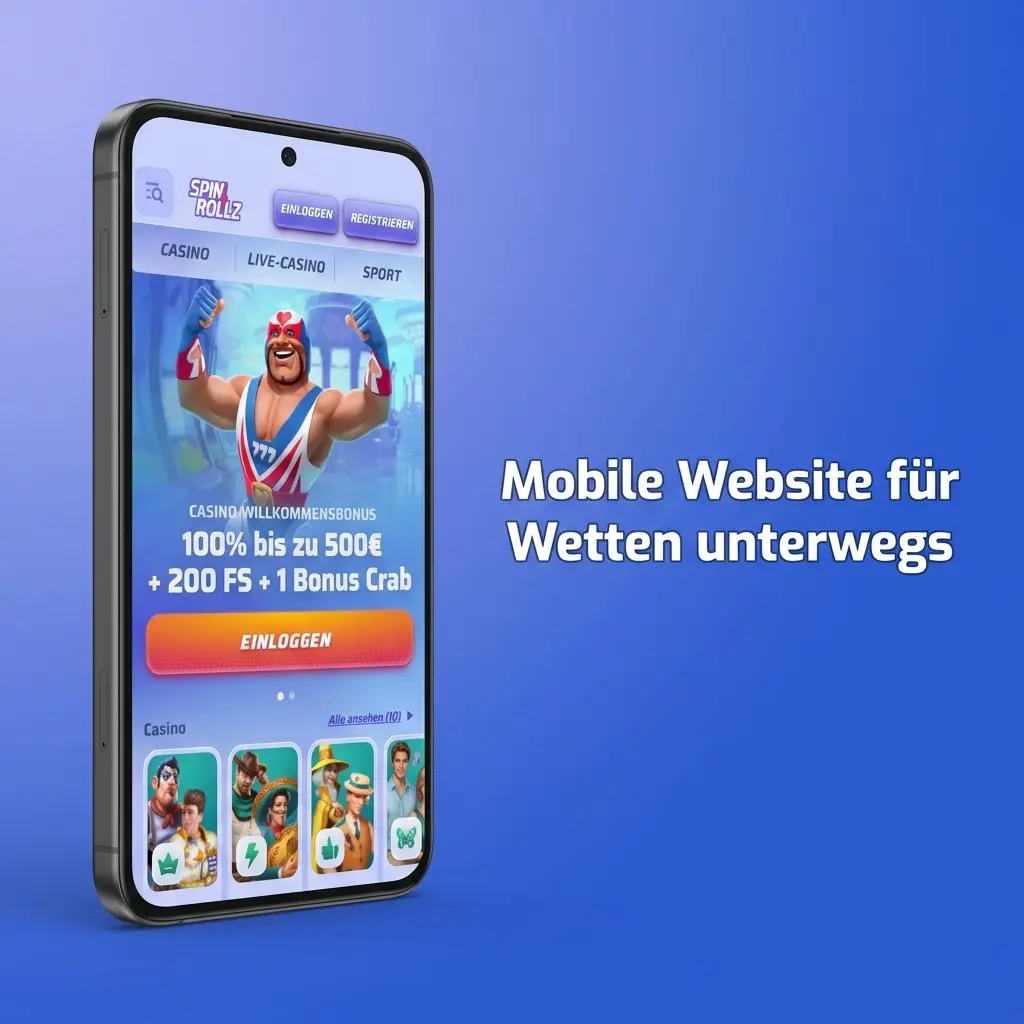 Mobile Website für Wetten unterwegs auf dem Smartphone