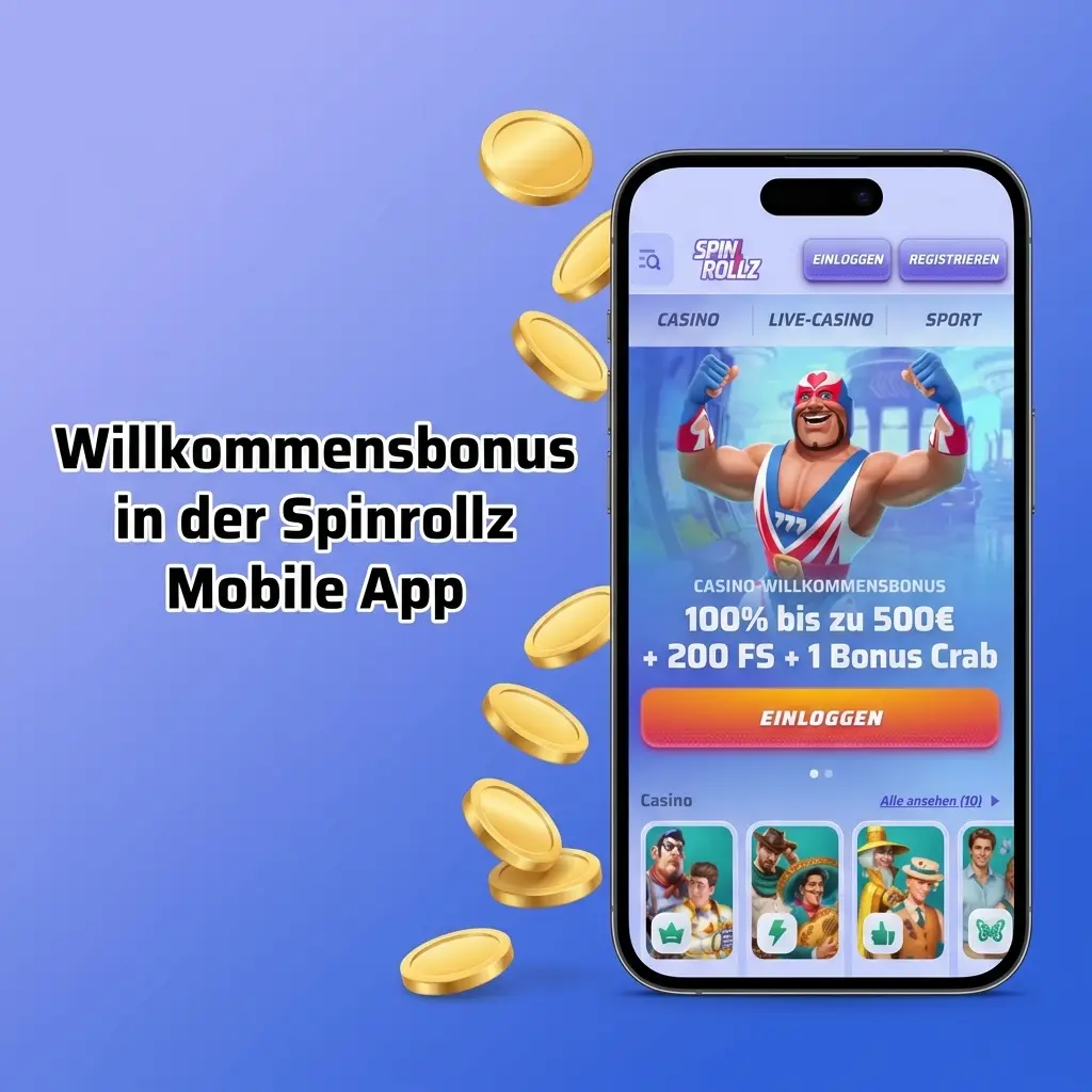 Willkommensbonus in der Spinrollz Mobile App
